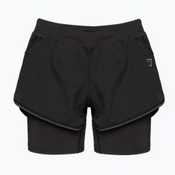 Spodenki treningowe damskie Gymshark Speed. Czarne szorty sportowe Gymshark, bez wzorów, na fitness i siłownię. Za 109.99 zł.