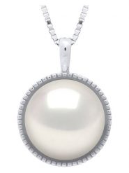 Mitzuko Srebrny naszyjnik z zawieszką - dł. 42 cm rozmiar: onesize. Białe naszyjniki Mitzuko, z materiału, z perłą, srebrne. Za 252.99 zł.