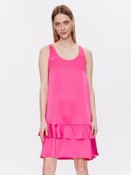 Liu Jo Beachwear Sukienka koktajlowa VA3101 T3416 Różowy Relaxed Fit. Czerwone sukienki Liu Jo Beachwear, xs, bez wzorów, z syntetyku, wizytowe, bez kołnierzyka, bez ramiączek. Za 369.99 zł.