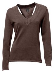 Heine Sweter w kolorze brązowym rozmiar: 44. Brązowe swetry Heine, bez wzorów, z bawełny, bez ramiączek. Za 78.99 zł.