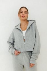 BLUZA AGA SZARY MELANŻ S - Flawless. Szare bluzy Flawless, m, bez wzorów, z bawełny, bez ramiączek, bez kaptura. Za 396.00 zł.