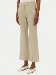 Marella Spodnie materiałowe Falco 2513131052200 Khaki Regular Fit. Brązowe spodnie materiałowe Marella, bez wzorów, ze lnu. Za 549.99 zł.