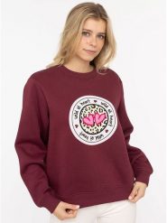 Zwillingsherz Bluza "Romy" w kolorze bordowym rozmiar: L/XL. Czerwone bluzy Zwillingsherz, l, bez wzorów, bez ramiączek, bez kaptura. Za 233.33 zł.