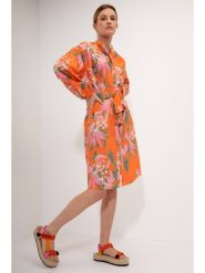 Josephine & Co Sukienka "Geike" w kolorze pomarańczowym rozmiar: 40. Pomarańczowe sukienki Josephine & Co, na co dzień, bez wzorów, z bawełny, bez kołnierzyka, bez ramiączek, midi, proste. Za 325.79 zł.