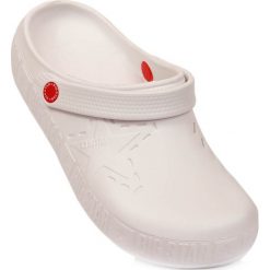 Klapki piankowe chodaki sanitarne białe Big Star II275003. Białe klapki BIG STAR, bez wzorów, z materiału, retro, bez obcasa, bez zapięcia. Za 69.99 zł.