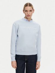 Tommy Hilfiger Bluza WW0WW39791 Błękitny Relaxed Fit. Niebieskie bluzy Tommy Hilfiger, s, bez wzorów, z bawełny, bez kaptura. Za 239.99 zł.