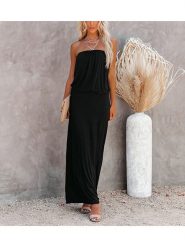 LA Angels Sukienka w kolorze czarnym rozmiar: XL. Czarne sukienki LA Angels, na co dzień, xl, bez wzorów, bez kołnierzyka, bez ramiączek, maxi, proste. Za 136.45 zł.