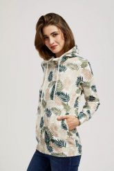 Bluza z kapturem i nadrukiem. Bluzy MOODO, xs, bez wzorów, z bawełny, bez ramiączek, z kapturem. W wyprzedaży za 74.99 zł.