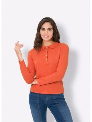 Heine Sweter w kolorze pomarańczowym rozmiar: 44. Pomarańczowe swetry Heine, bez wzorów, z bawełny, bez ramiączek. Za 78.99 zł.