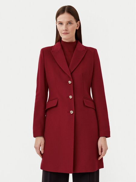Motivi Płaszcz wełniany 0039Q200539N Bordowy Slim Fit. Czerwone płaszcze Motivi, na zimę, bez wzorów, z wełny, bez kaptura. Za 799.99 zł.