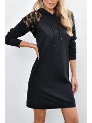 LA Angels Sukienka dresowa w kolorze czarnym rozmiar: XL. Czarne sukienki LA Angels, na co dzień, xl, bez wzorów, z dresówki, bez kołnierzyka, bez ramiączek, mini, proste. Za 165.99 zł.