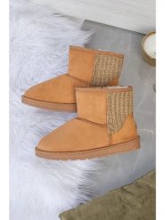 ISLAND BOOT Botki zimowe "Tenny" w kolorze jasnobrązowym rozmiar: 37. Brązowe botki Island Boot, bez wzorów, z materiału, bez obcasa, bez zapięcia. Za 109.00 zł.