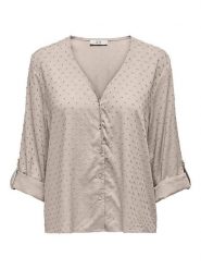 JDY Bluzka w kolorze beżowym rozmiar: S. Brązowe bluzki JDY, s, bez wzorów, bez kołnierzyka, bez ramiączek. Za 56.79 zł.