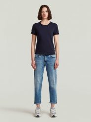 G-Star Dżinsy - Boyfriend fit - w kolorze niebieskim rozmiar: W27/L32. Niebieskie jeansy G-Star, l, z aplikacjami, ze skóry, klasyczne, z podwyższonym stanem. Za 242.13 zł.