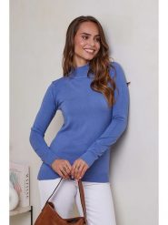 Soft Cashmere Sweter w kolorze niebieskim rozmiar: 38/40. Niebieskie swetry Soft Cashmere, bez wzorów, z kaszmiru, klasyczne, bez ramiączek. Za 97.74 zł.