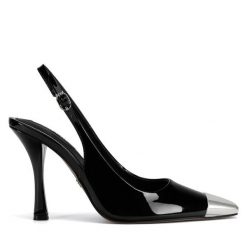 Sandały Nine West. Czarne sandały Nine West, bez wzorów, bez obcasa, na szpilce, bez zapięcia. Za 249.99 zł.