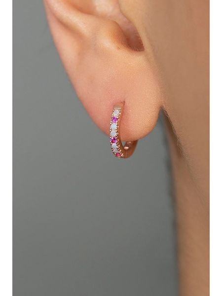 Heliophilia Srebrne kolczyki-kreole z cyrkoniami rozmiar: onesize. Różowe kolczyki Heliophilia, z cyrkonią, srebrne. Za 70.08 zł.