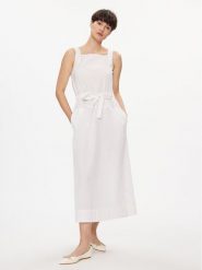 Max Mara Leisure Sukienka letnia Panfilo 2416221068 Biały Regular Fit. Białe sukienki Max Mara Leisure, bez wzorów, z bawełny, bez kołnierzyka, bez ramiączek. Za 649.99 zł.