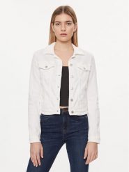 Guess Kurtka jeansowa W2GN0E D3AF5 Biały Slim Fit. Białe kurtki Guess, m, z aplikacjami, z bawełny, bez kaptura. Za 479.99 zł.