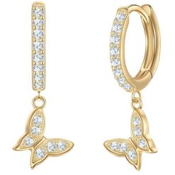Glanzstücke München Kolczyki Kola Motyl z Srebra Sterling w zlocie zóltym z Cyrkonia 1 ct Damski. Żółte kolczyki Glanzstücke München, z cyrkonią, pozłacane. Za 249.99 zł.