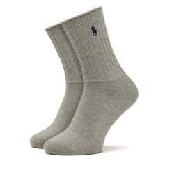 Skarpety długie Polo Ralph Lauren. Szare skarpetki Polo Ralph Lauren, bez wzorów. Za 89.99 zł.