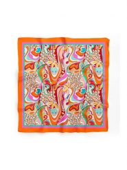 Lucky Bees Chusta w kolorze pomarańczowo-różowym - 55 x 55 cm rozmiar: onesize. Pomarańczowe chusty Lucky Bees, bez wzorów, z materiału. Za 78.28 zł.