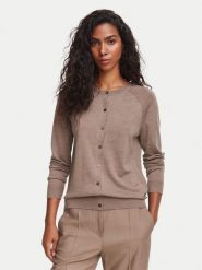 BOSS Kardigan Fonami 50545031 Brązowy jasny Regular Fit. Brązowe swetry Boss, xl, bez wzorów, z wełny, bez ramiączek. Za 899.99 zł.