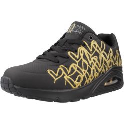 Tenisówki Skechers Model Uno - Golden Heart Kolor Czarny. Czarne trampki Skechers, bez wzorów, z materiału, sportowe, bez zapięcia. Za 614.00 zł.
