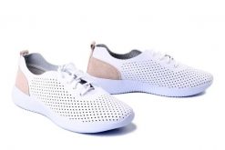 ARTIKER RELAKS 58C0152 white/beige, półbuty damskie. Białe półbuty wsuwane Artiker Relaks, na lato, bez wzorów, ze skóry, bez obcasa. Za 148.67 zł.