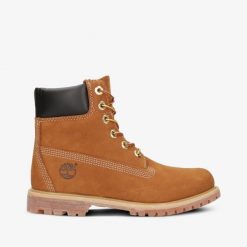 Trapery damskie TIMBERLAND Premium 6 Inch Boot W. Brązowe traperki Timberland, bez wzorów, z gumy, bez obcasa, bez zapięcia. Za 809.99 zł.