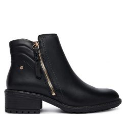 Botki Pikolinos. Czarne botki Pikolinos, bez wzorów, bez obcasa, na słupku, bez zapięcia. Za 759.99 zł.