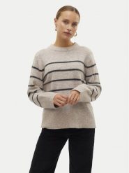Vero Moda Sweter Flawless 10320487 Beżowy Loose Fit. Brązowe swetry Vero Moda, xs, bez wzorów, z syntetyku, bez ramiączek. Za 49.99 zł.