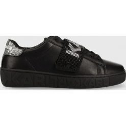Karl Lagerfeld sneakersy skórzane KUPSOLE III kolor czarny. Czarne buty sportowe lifestyle KARL LAGERFELD, bez wzorów, z gumy, sportowe, z okrągłym noskiem, bez zapięcia. Za 809.99 zł.