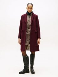 Tommy Hilfiger Wełniany płaszcz z zawartością kaszmiru Kobiety Wełna czerwony, 38. Czerwone płaszcze Tommy Hilfiger, bez wzorów, z kaszmiru, klasyczne, bez kaptura. Za 1,299.95 zł.