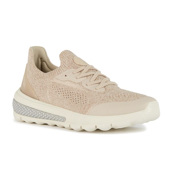 Buty damskie Geox Spherica Actif. Brązowe buty treningowe Geox, na lato, bez wzorów, z materiału, bez zapięcia. Za 329.99 zł.