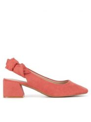 Clara Barson Czółenka LH2002-2 Czerwony. Czerwone czółenka Clara Barson, bez wzorów, z materiału, bez obcasa, bez zapięcia. Za 99.99 zł.