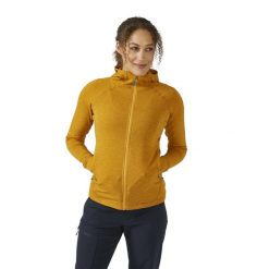Bluza polarowa z kapturem damska Rab Nexus. Żółte bluzy z kapturem RAB, bez wzorów, z polaru, trekkingowe. Za 328.99 zł.