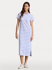 Polo Ralph Lauren Sukienka codzienna 211935608001 Niebieski Regular Fit. Niebieskie sukienki Polo Ralph Lauren, na co dzień, m, bez wzorów, z bawełny, bez kołnierzyka, bez ramiączek, proste. Za 549.99 zł.