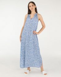 Wzorzysta sukienka bez rękawów. Sukienki Unisono, l, bez wzorów, z wiskozy, bez kołnierzyka, bez ramiączek, midi. Za 249.00 zł.