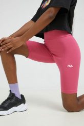 Fila szorty damskie kolor różowy gładkie high waist. Czerwone szorty Fila, bez wzorów, z dzianiny. Za 119.99 zł.