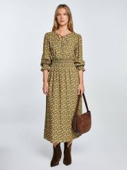 BIG STAR Sukienka w kolorze khaki rozmiar: XL. Brązowe sukienki BIG STAR, xl, bez wzorów, z wiskozy, retro, bez kołnierzyka, bez ramiączek, maxi. Za 144.99 zł.