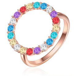 Lulu & Jane Okrag Mosiadz Zdobienie kryształkami Swarovski® Pierścionki 1 ct Damski. Białe pierścionki Lulu & Jane, pozłacane. Za 419.99 zł.