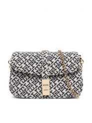 Tommy Hilfiger Torebka Th Heritage Chain Cross Jacquard AW0AW19320 Granatowy. Niebieskie kopertówki Tommy Hilfiger, bez wzorów, z materiału, wizytowe, bez dodatków. Za 569.99 zł.