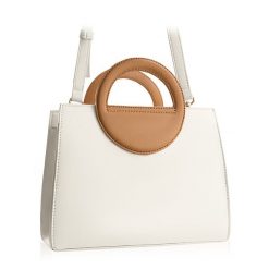 Usztywniana torebka damska MILEY BETLEWSKI® ecru. Białe torebki klasyczne bez wzorów, ze skóry ekologicznej, eleganckie, na ramię, bez dodatków. Za 139.99 zł.