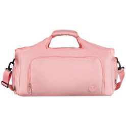 Weekendowa torba podróżna z poliestru w różowym kolorze zamykana na suwak Peterson PTN 24480. Czerwone torby podróżne Peterson, bez wzorów. Za 149.99 zł.