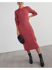 Milan Kiss Sukienka dzianinowa w kolorze różowym rozmiar: L. Różowe sukienki Milan Kiss, na co dzień, l, bez wzorów, z dzianiny, bez kołnierzyka, bez ramiączek, midi, proste. Za 165.99 zł.