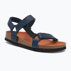 Sandały Scholl Heaven Ad Med. Niebieskie sandały Scholl, bez wzorów, z materiału, eleganckie, bez obcasa, bez zapięcia. Za 279.99 zł.