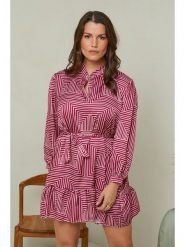 Curvy Lady Sukienka w kolorze różowym rozmiar: 48/50. Różowe sukienki Curvy Lady, bez wzorów, z tkaniny, klasyczne, bez kołnierzyka, bez ramiączek, mini, rozkloszowane. Za 86.78 zł.