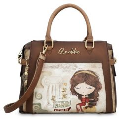 Brązowa Duża Damska Torebka Anekke. Brązowe torebki klasyczne Anekke, z aplikacjami, eleganckie, duże, zdobione, bez dodatków. Za 449.00 zł.