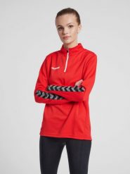 Bluza do piłki nożnej damska Hummel demi-zip hml AUTHENTIC. Niebieskie bluzy Hummel, xs, bez wzorów, z materiału, eleganckie, bez ramiączek, bez kaptura. Za 172.65 zł.